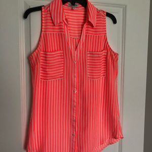 Express Portofino sleeveless striped shirt sz M